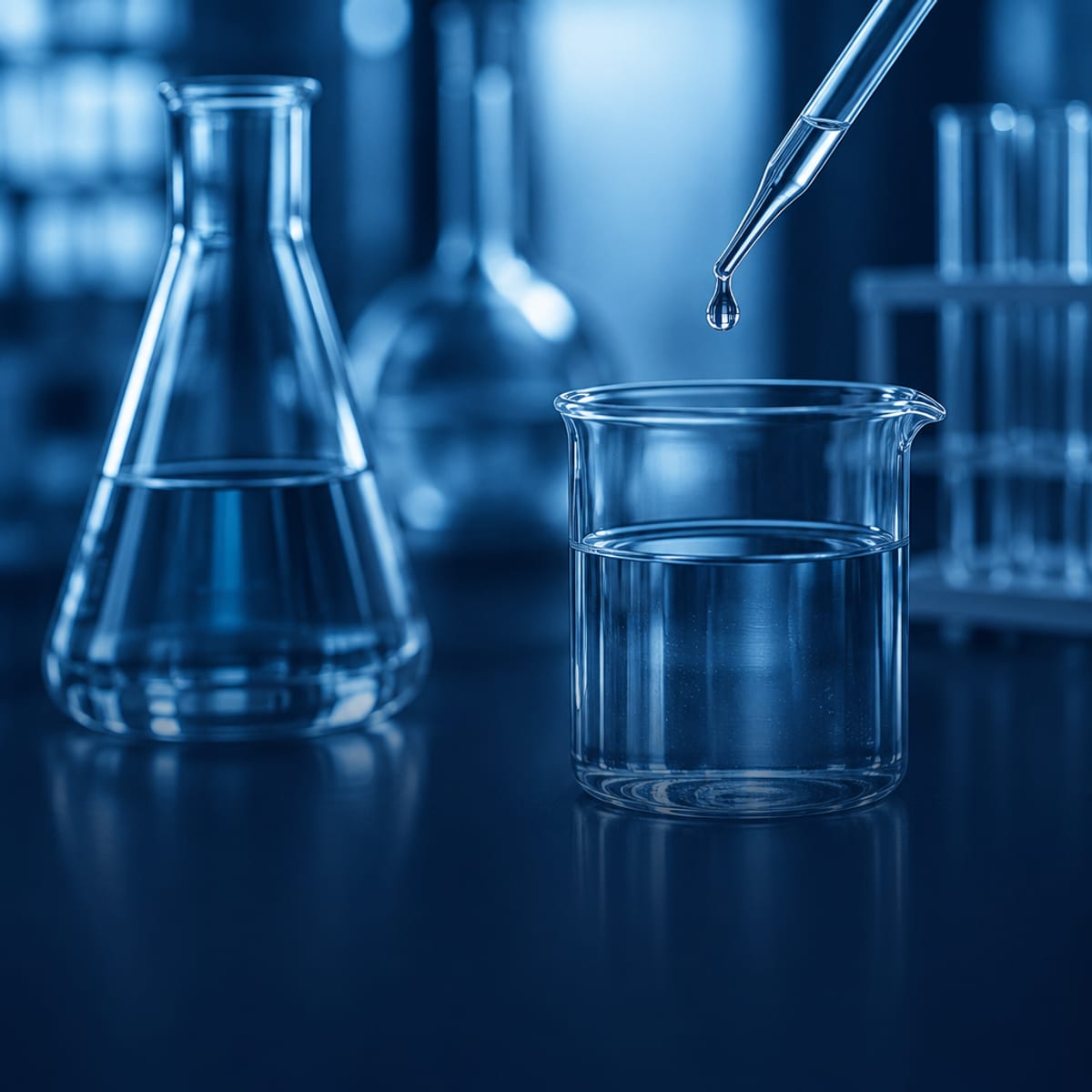 Verrerie de laboratoire et pipette — formulation pharmaceutique